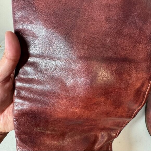 Vintage Redwood Leather Made in Italy Western Boho Tall Boots Size 40 1/2 - Picture 11 of 16